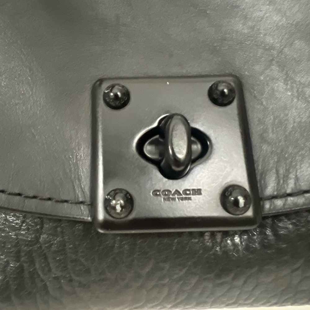 Coach Black Leather Satchel with Silver-Tone Hardware - Picture 6 of 14